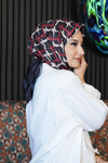 Halkalar Desen Kırmızı Soft Pamuk Eşarp