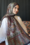 Karma Motif Desen Bordo Soft Pamuk Şal