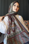 Karma Motif Desen Bordo Soft Pamuk Şal