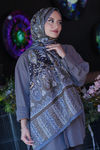 Karma Motif Desen Füme Soft Pamuk Şal