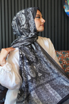 Karma Motif Desen Siyah Soft Pamuk Şal