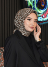 Labirent Desen Kahverengi Soft Pamuk Eşarp