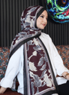 Lale Desen Bordo Soft Pamuk Şal