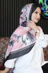 Lale Desen Pembe Soft Pamuk Şal