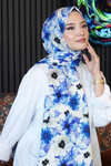 Lavanta Desen Lila Soft Pamuk Şal