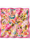 Lilyum Bahçesi Desen Pembe-Lila Soft Bandana Fular 50x50 cm