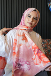 Manolya Çiçek Desen Nar Çiçeği Soft Pamuk Şal