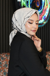 Mermer Desen Bej Soft Pamuk Eşarp