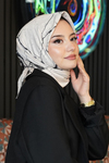Mermer Desen Bej Soft Pamuk Eşarp