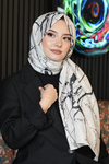 Mermer Desen Bej Soft Pamuk Şal