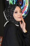 Mermer Desen Beyaz Soft Pamuk Eşarp