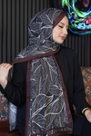 Mermer Desen Bordo Soft Pamuk Şal