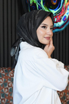 Mermer Desen Siyah Soft Pamuk Eşarp