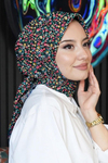 Mini Çiçek Desen Fuşya Soft Pamuk Eşarp