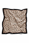Mini Leopar Desen Taba Saten Bandana Fular 50×50 cm
