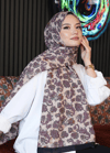 Mini Paisley Desen Leylak Soft Pamuk Şal