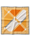 Minimal Geometrik Çizgi Desen Hardal-Bej Soft Fular Eşarp 90x90 cm