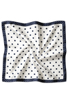 Minimal Puantiye Desen Ekru-Siyah Soft Bandana Fular 50x50 cm