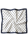 Minimal Puantiye Desen Siyah-Ekru Soft Fular Eşarp 90x90 cm
