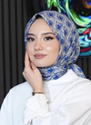 Mozaik Desen Lacivert Soft Pamuk Eşarp