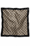 Mozaik Desen Siyah Saten Bandana Fular 50×50 cm