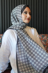 Mozaik Desen Siyah Soft Pamuk Şal
