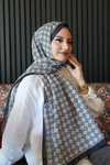 Mozaik Desen Siyah Soft Pamuk Şal