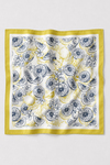 Narenciye Bahçesi Desen Sarı Saten Bandana Fular 50×50 cm