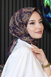 Paisley Desen Acı Kahve Soft Pamuk Eşarp
