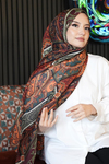 Paisley Desen Kahverengi Soft Pamuk Şal