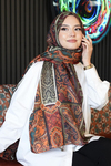 Paisley Desen Kahverengi Soft Pamuk Şal