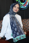 Paisley Desen Lacivert Soft Pamuk Şal