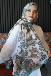 Paisley Desen Mint Soft Pamuk Şal