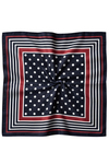 Puantiye Çerçeve Desen Siyah-Kırmızı Soft Bandana Fular 50x50 cm
