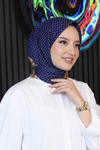 Puantiye Desen Kiremit Soft Pamuk Eşarp