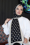 Puantiye Desen Siyah Soft Pamuk Şal