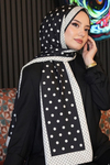 Puantiye Desen Siyah Soft Pamuk Şal