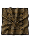 Royal Saray Desen Siyah-Gold Soft Bandana Fular 50x50 cm