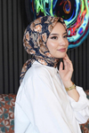 Şakayık Desen Taba Soft Pamuk Eşarp