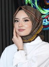 Soyut Desen Kahverengi Soft Pamuk Eşarp