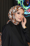 Soyut Gül Desen Yavruağzı Soft Pamuk Eşarp