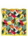 Tropikal Meyve Desen Sarı-Yeşil Soft Bandana Fular 50x50 cm