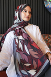 Yaprak Desen Bordo Soft Pamuk Şal