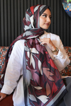 Yaprak Desen Bordo Soft Pamuk Şal