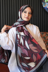Yaprak Desen Bordo Soft Pamuk Şal