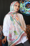 Yaprak Desen Gül Kurusu Soft Pamuk Şal