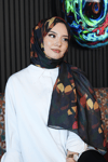 Yaprak Desen Koyu Yeşil Soft Pamuk Şal