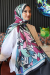 Yaprak Desen Yeşil Soft Pamuk Şal