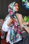 Yaprak Desen Yeşil Soft Pamuk Şal