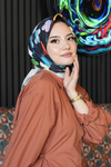 Yonca Desen Renkli Soft Pamuk Eşarp